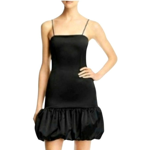 Aqua Women's Sleeveless‎ Bubble-Hem Bodycon Dress Black NWT Size Medium - Picture 1 of 5